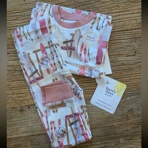 Burts Bees Baby Organic Cotton Pajamas Ski Pink 24 Months NEW